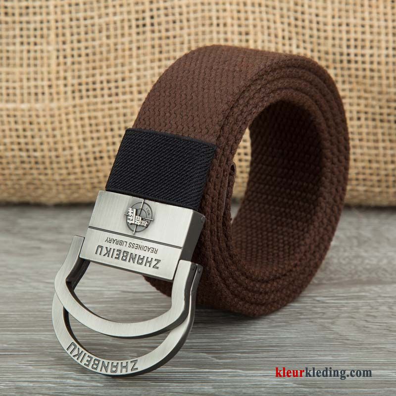 Riem Casual Sport Weven Heren Canvas Outdoor Trend Jeugd Kaki