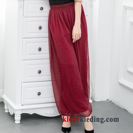 Rok Dames Broek Jurk Losse Hoge Taille Nieuw Chiffon Zijde