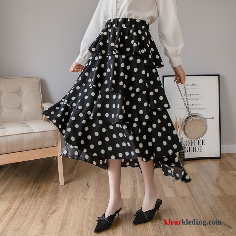 Rok Trend Lang Chiffon Voorjaar Dames Geplooide Mode Bedrukken