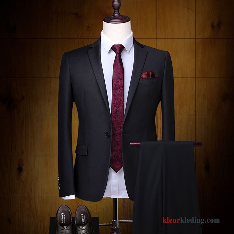 Rood Winter Pak Mannelijk Heren Casual Bruiloft Slim Fit