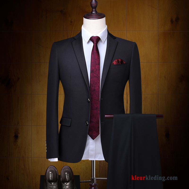 Rood Winter Pak Mannelijk Heren Casual Bruiloft Slim Fit