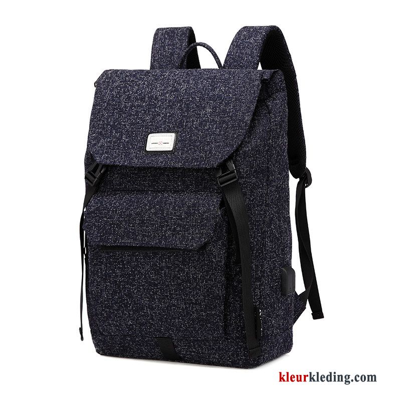 Rugzak Grote Capaciteit Trend Reizen Heren Schooltas Outdoor Casual Blauw