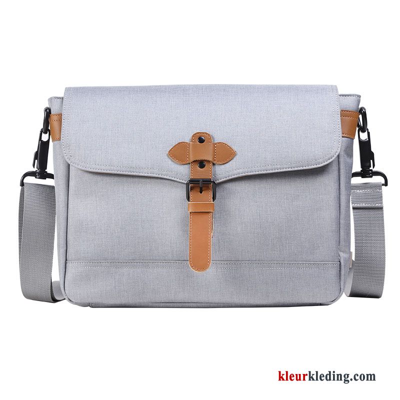 Rugzak Messenger Tas Schoudertas Trend Nieuw Canvas Oxford Heren Wit Grijs