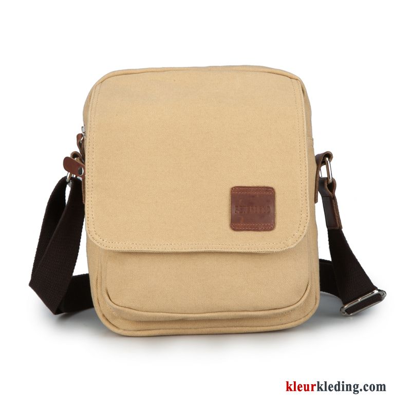 Rugzak Mini Business Messenger Tas Canvas Casual Schoudertas Heren Kaki