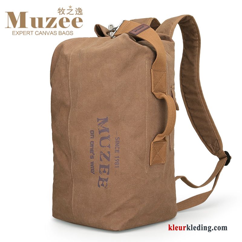 Rugzak Mode Heren Canvas Sport Tas Grote Capaciteit Outdoor Grijs