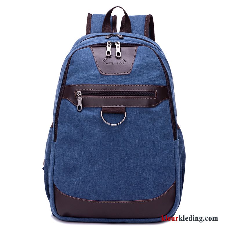 Rugzak Mode Nieuw Heren Dames Canvas Computer Tas Zomer Marineblauw