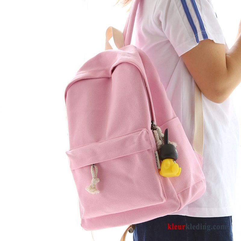 Rugzak Student Nieuwe Mini Dames Schooltas Casual Gemiddelde Wit Beige