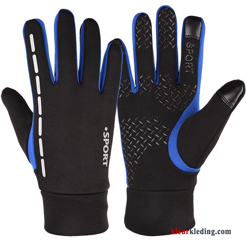 Running Handschoen Blijf Warm Sport Winter Heren Alpinisme Touchscreen Blauw