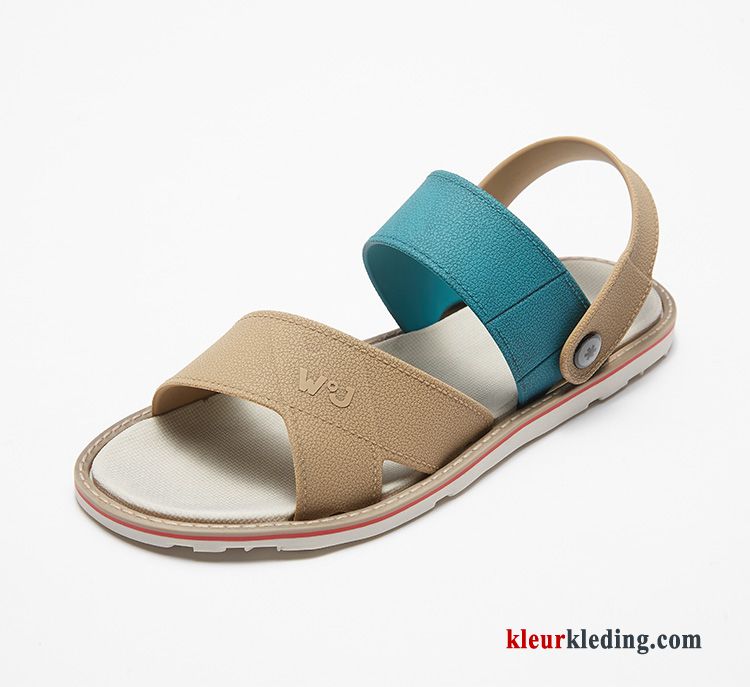 Sandaal Casual Reis Trend Donker Voorjaar Rubber Schoenen Pantoffels Heren Rood Blauw