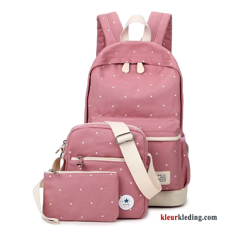 Schooltas Canvas De Middelbare School Gemiddelde Student Rugzak Campus Mini Dames