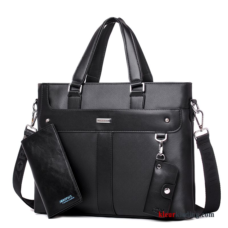 Schoudertas Business Heren Messenger Tas Leer Handtas Casual Aktetas Bruine