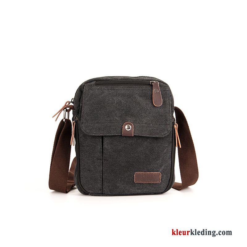 Schoudertas Casual Business Messenger Tas Canvas Mini Heren Trend Kaki