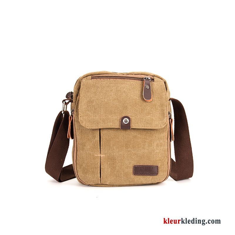 Schoudertas Casual Business Messenger Tas Canvas Mini Heren Trend Kaki