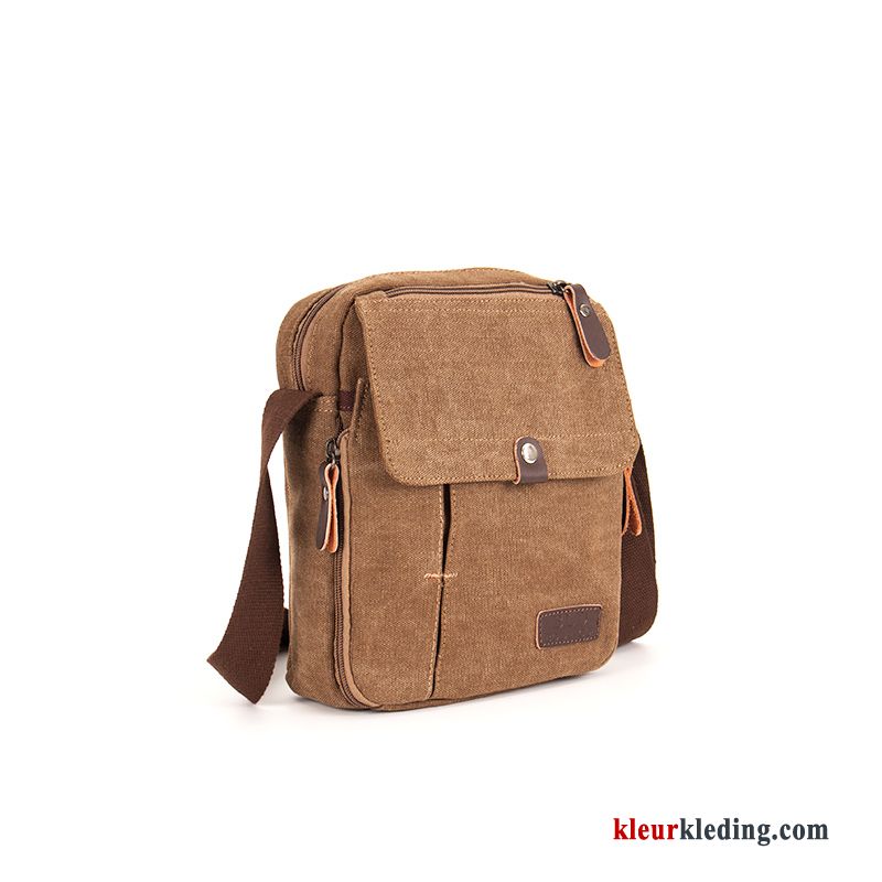 Schoudertas Casual Business Messenger Tas Canvas Mini Heren Trend Kaki