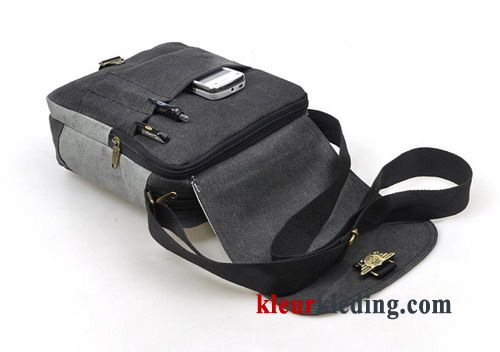 Schoudertas Casual Canvas Messenger Tas Business Mini Heren Kaki