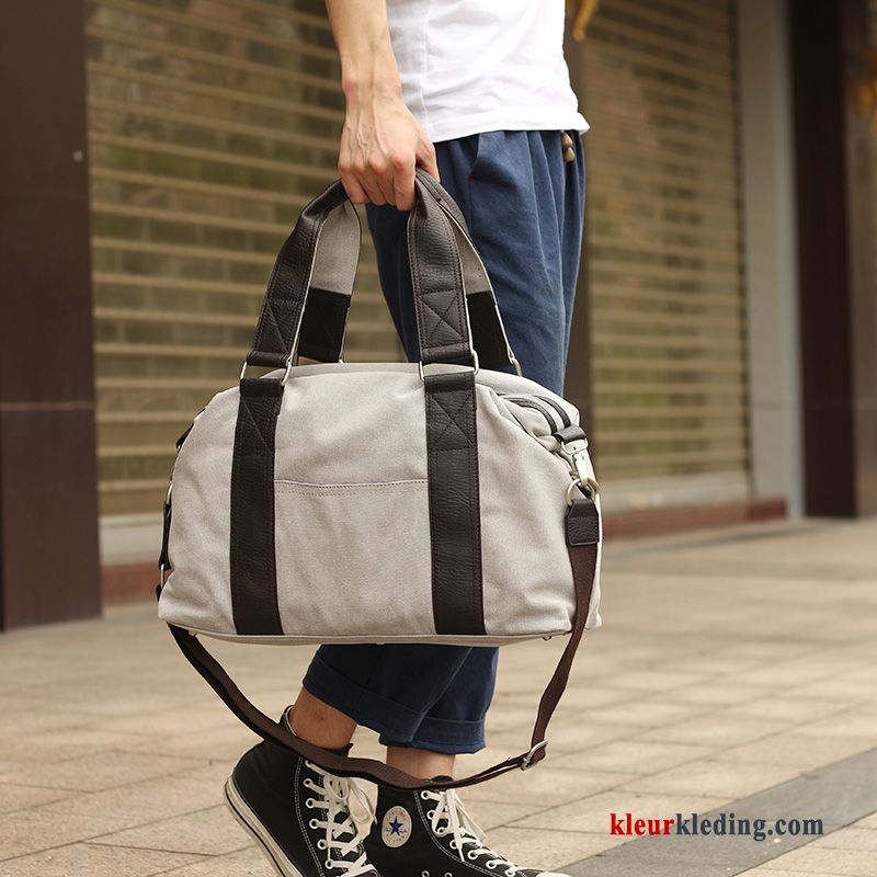 Schoudertas Handtas Messenger Tas Straat Casual Reizen Heren Canvas Mode Kaki