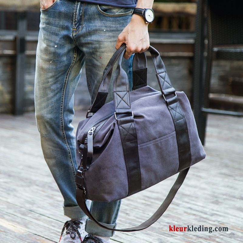 Schoudertas Handtas Messenger Tas Straat Casual Reizen Heren Canvas Mode Kaki