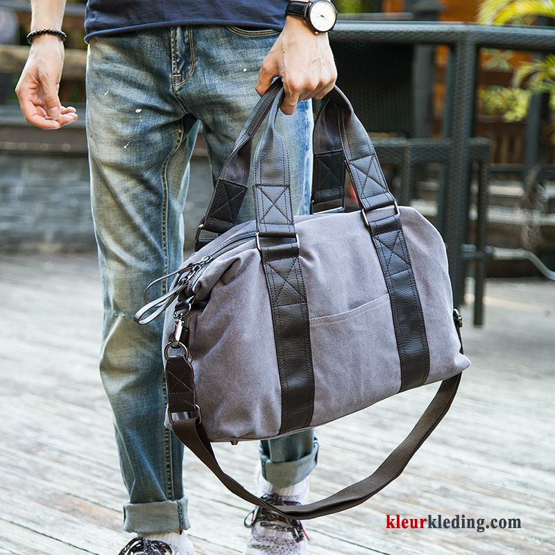 Schoudertas Handtas Messenger Tas Straat Casual Reizen Heren Canvas Mode Kaki