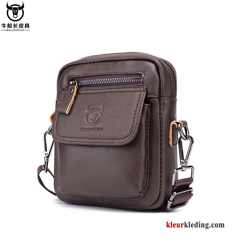 Schoudertas Lederen Heren Casual Tas Messenger Tas Lang Rechtbanken Business Zwart