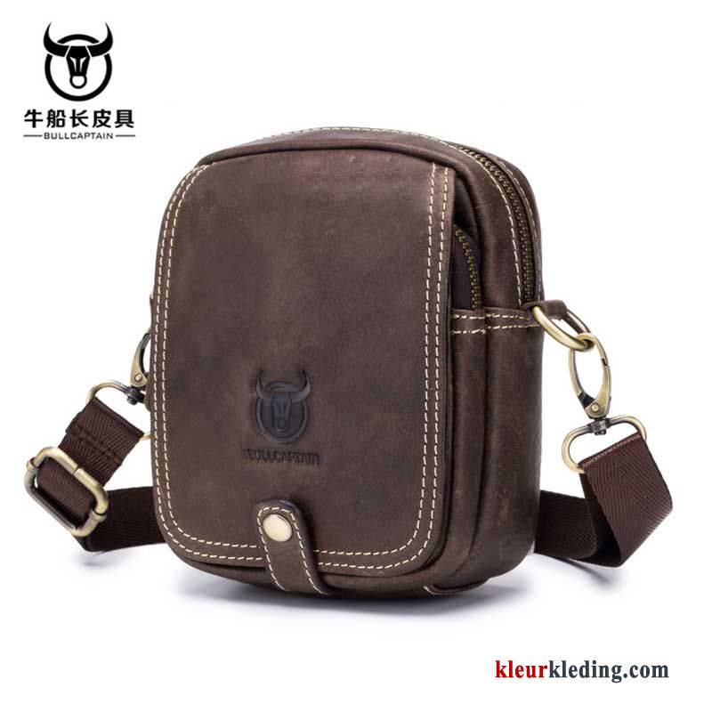 Schoudertas Leer Echt Leer Messenger Tas Nieuw Riem Lang Casual Mini Heren