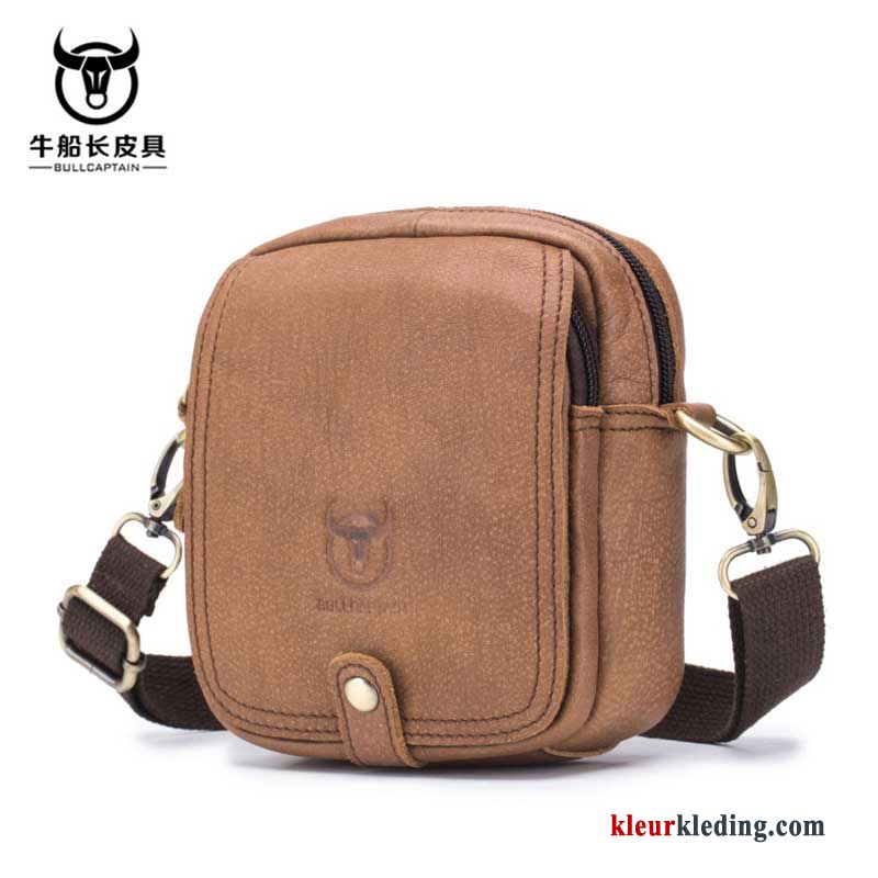 Schoudertas Leer Echt Leer Messenger Tas Nieuw Riem Lang Casual Mini Heren