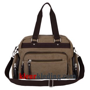 Schoudertas Messenger Tas Handtas Student Canvas Vintage Nieuw Heren Blauw