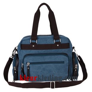 Schoudertas Messenger Tas Handtas Student Canvas Vintage Nieuw Heren Blauw