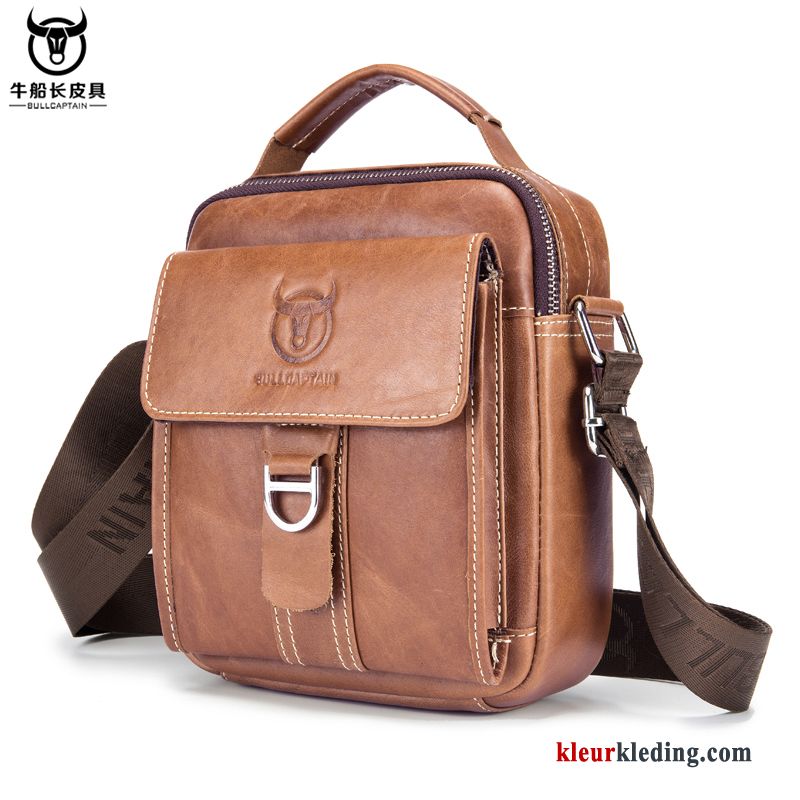 Schoudertas Mini Tas Leer Casual Business Verticaal Echt Leer Messenger Tas Heren