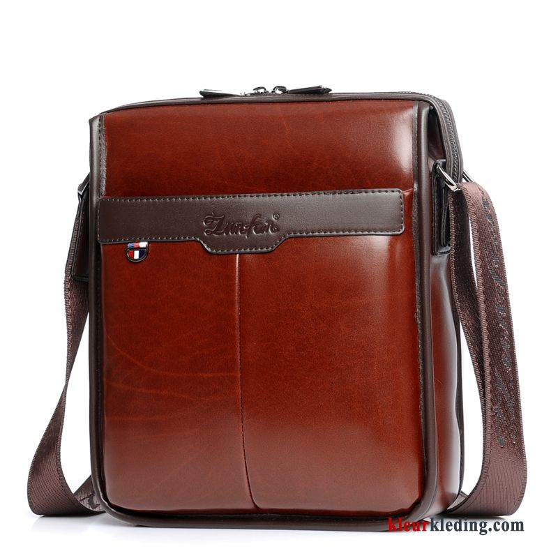 Schoudertas Nieuw Rugzak Heren Business Tas Leer Casual Messenger Tas Zwart