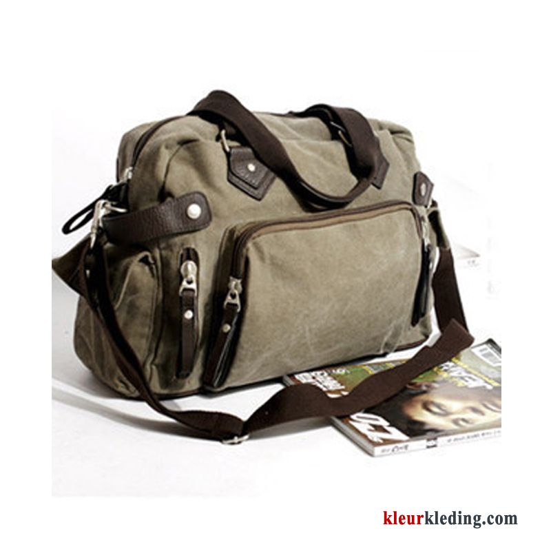 Schoudertas Reizen Casual Heren Messenger Tas Student Mode Schooltas Kaki