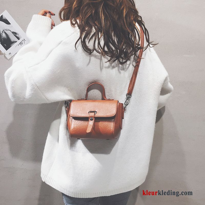 Schoudertas Super Vintage Dames Mini Nieuw Trend Mode Tas Bruine