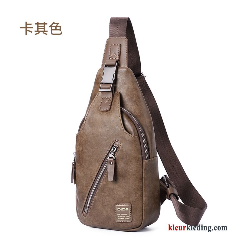 Schoudertas Trend Heren Sport Mode Messenger Tas Casual Persoonlijkheid Mini Zwart