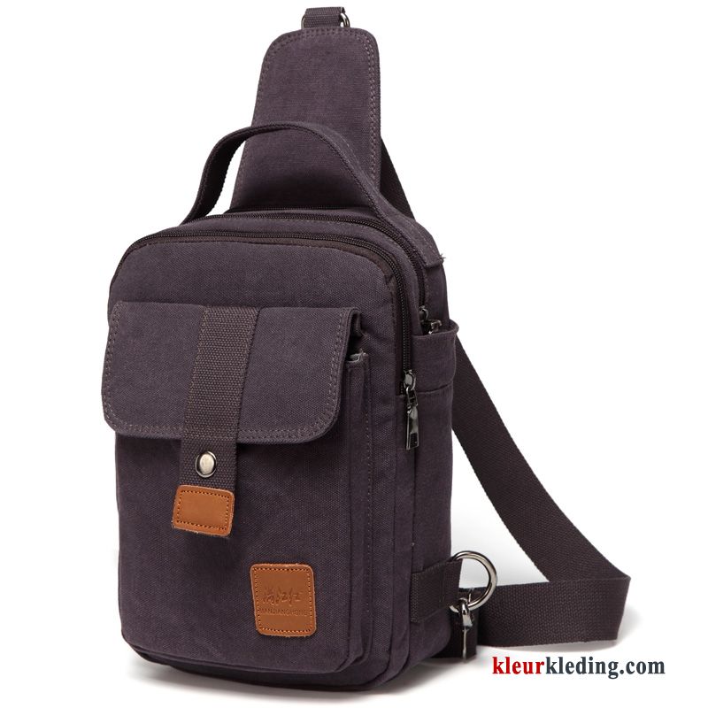 Schoudertas Trend Zomer Grijs Canvas Heren Tas Messenger Tas Mini