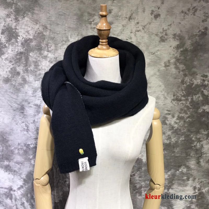 Sjaal Blijf Warm Student Verdikken Winter Slabbetje Trend Dames Verlengen Blauw