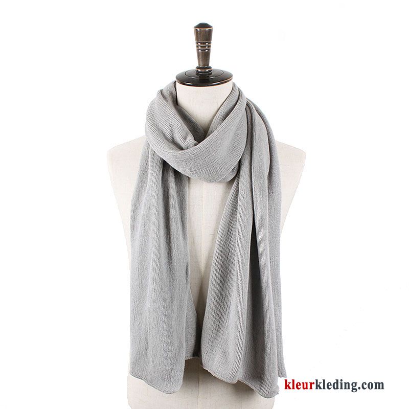 Sjaal Wollen Verdikken Heren Winter Herfst Student Slabbetje Lovers Blauw Beige