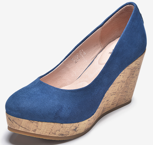 Sleehak Schoenen Echt Leer Schoenen Mode Licht Pumps Vrouwen Plateauzool 2018 Dames Blauw