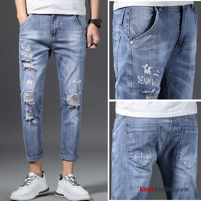 Slim Fit Spijkerbroek Jeans Heren Rechtdoor Trendy Merk Zwart Voorjaar Mannelijk