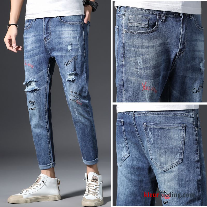 Slim Fit Spijkerbroek Jeans Heren Rechtdoor Trendy Merk Zwart Voorjaar Mannelijk