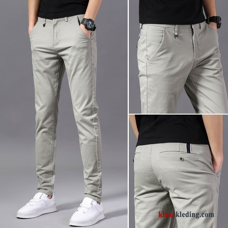 Slim Fit Trend Casual Broek Khaki Mini Dunne Nieuw Heren