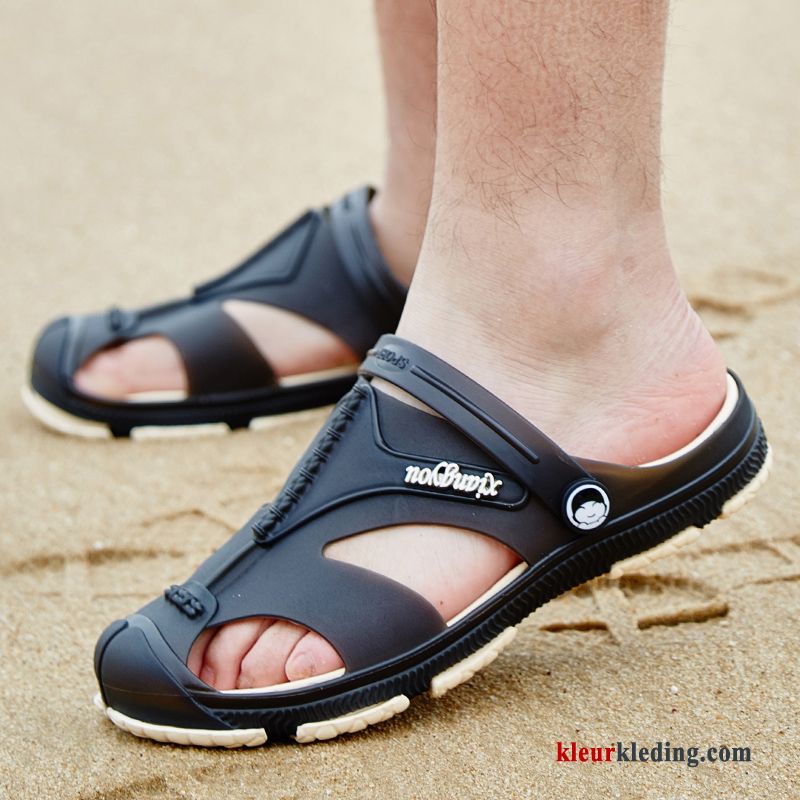 Slipper Ademende Dikke Zool Pantoffels Trend Zomer Schoenen Antislip Sandaal Heren Blauw