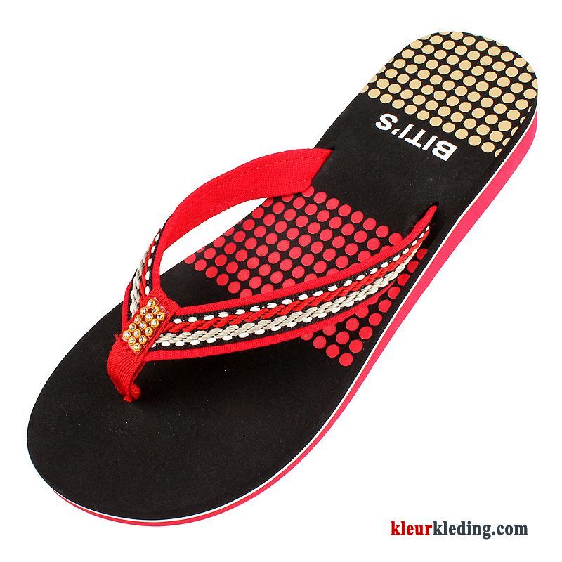 Slipper Mode Casual Plat Bovenkleding Zomer Strand Pantoffels Vrouw Dames Rood