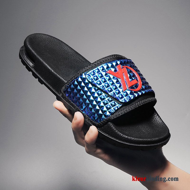 Slipper Pantoffels Zomer Mode Antislip Outdoor Mannen Bovenkleding Zachte Zolen Heren Blauw