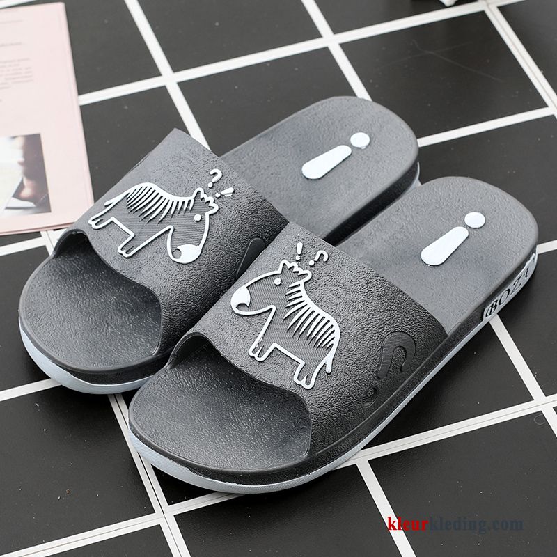 Slipper Strand Binnen Zomer Bovenkleding Sandaal Pantoffels Trend Antislip Heren Zwart