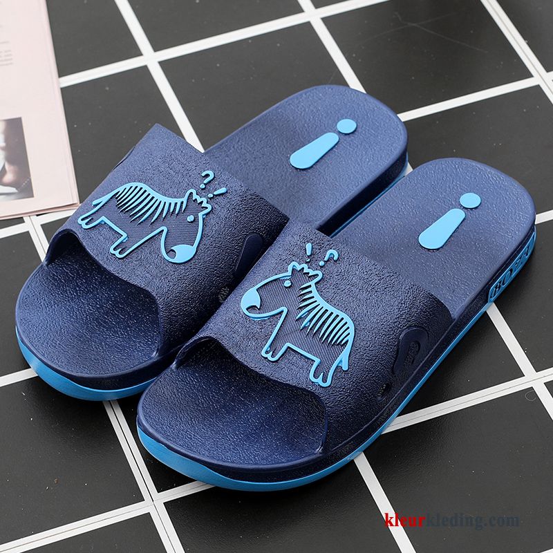 Slipper Strand Binnen Zomer Bovenkleding Sandaal Pantoffels Trend Antislip Heren Zwart