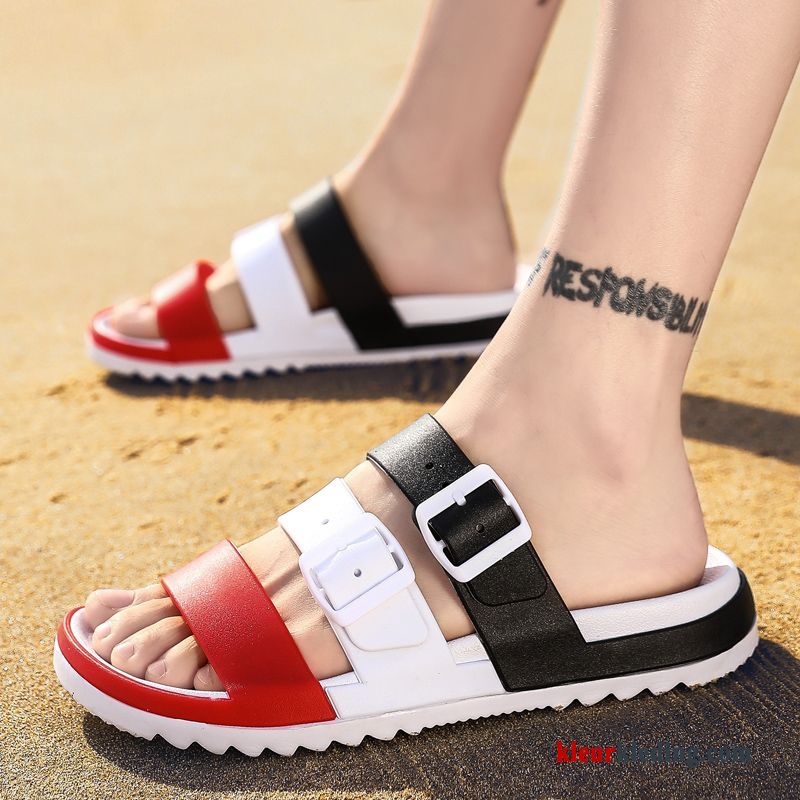 Slipper Strand Outdoor Bovenkleding Sandaal Trend Mode Zomer Slijtvastheid Heren Rood