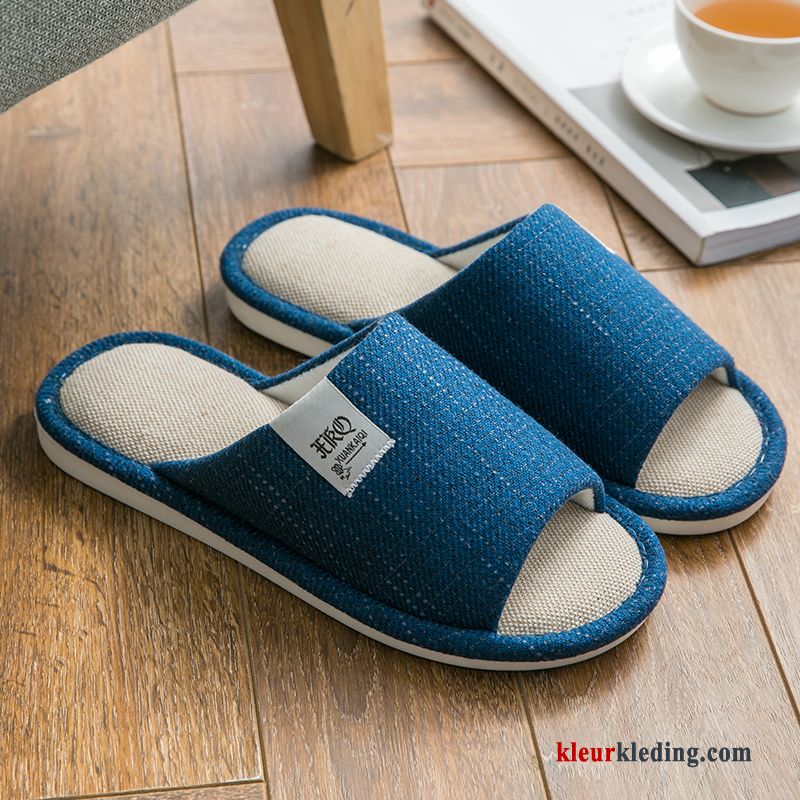 Slipper Textiel Binnen Zomer Vier Seizoenen Vrouwen Pantoffels Antislip Lovers Heren