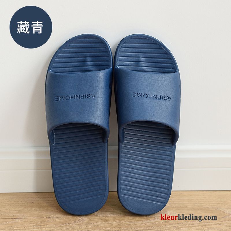 Slipper Vrouwen Pantoffels Casual Zomer Lovers Badkamer Zachte Zolen Binnen Heren Marineblauw