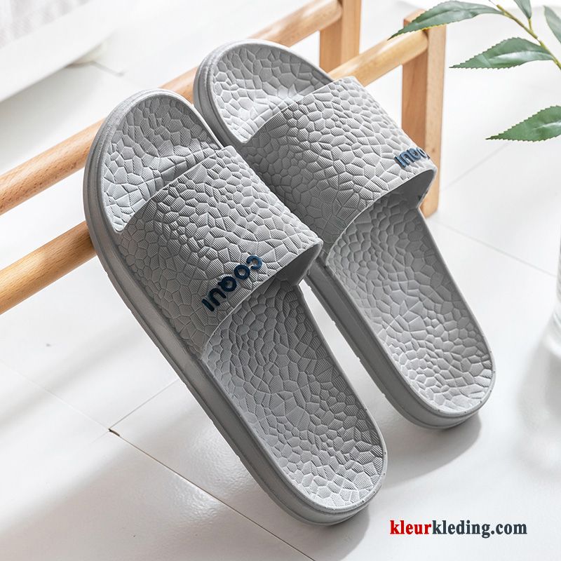 Slipper Zomer Koel Binnen Badkamer Vrouwen Antislip Mannen Zachte Zolen Heren Blauw