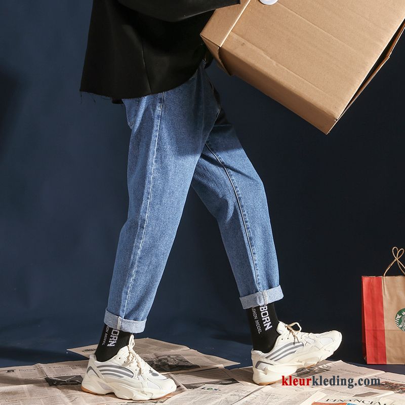 Spijkerbroek Broek Trend Zomer Zwart Losse Effen Kleur Rechtdoor Heren