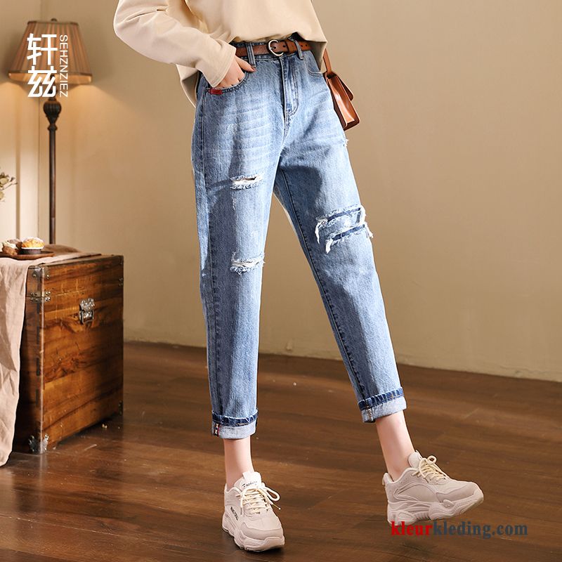 Spijkerbroek Jeans Gaten Trend Nieuw Losse Dunne Voorjaar Dames